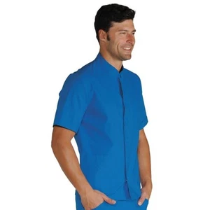 ISACCO Koreanischer Kasack KORFU' Halbarm Unisex aus 100% Baumwolle (blau) - Bild 1 von 1