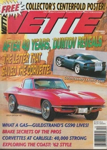 Vette Magazine After 40 Years, Duntov Reveals December 1993 KL5766 - Picture 1 of 6