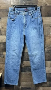 Pantalones de mezclilla para mujer JAG azul recto con cremallera cinco bolsillos tiro alto talla 14 - Imagen 1 de 4