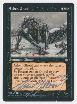 Silver Signed Ashen Ghoul MP Ice Age Artist Ron Spencer 1995 MTG Magic Vintage! - Image 1 of 2
