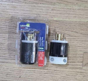 x2 Leviton L14-30P 30A 125/250V Locking Plugs - Picture 1 of 5