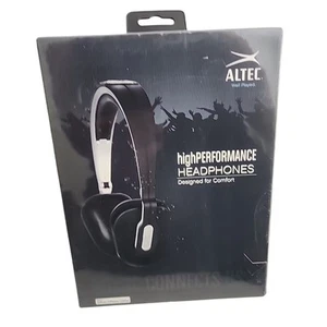 Altec Lansing Over the Head Foldable Headphone with Mic, Black - MZX652 Retro - Picture 1 of 5
