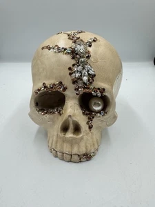 Calavera estilo Pier 1 con joyas con lentejuelas y perlas de imitación - Decoración de Halloween - Imagen 1 de 10