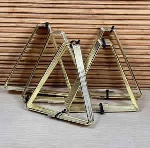 Lot of 5 Triangle Desktop File Holder with 7 slots/ea, Gold Tone. Open Box - Picture 1 of 8