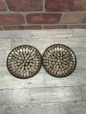 Juego de dos candelabros de pilar de vidrio de mosaico de 5,75" de Kohl's Peace On Earth Foto 1 de 4