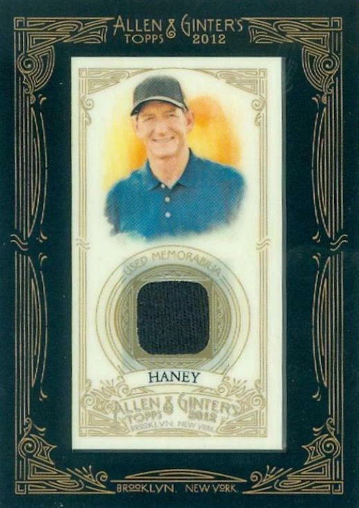Hank Haney used worn jersey patch golf card 2012 Topps Allen & Ginters #AGRHH - Image 1 of 1