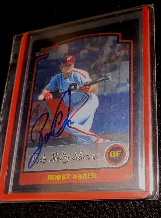 2003 Bowman Chrome #19 Bobby Abreu Signed Phillies  - Image 1 of 2