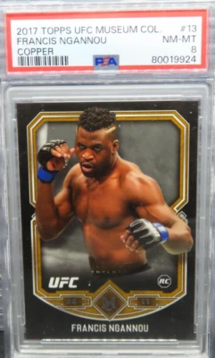 2017 Topps Museum Collection UFC Francis Ngannou Copper Rookie RC /109 PSA 8 - Image 1 of 2