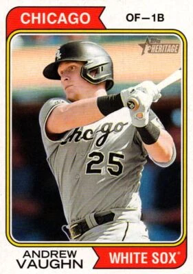 2023 Topps Heritage Red Border Andrew Vaughn Chicago White Sox #270 - Image 1 of 2