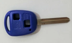 Blue Shell Key Cover Toyota & Lexus Without Logo Wide Blade 8 Mm - Picture 1 of 1
