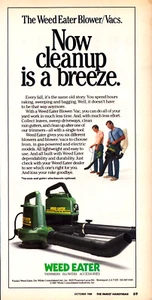 Weed Eater Trimmers Blowers Shreveport LA Working Men Vintage Print Ad 1988 - Picture 1 of 4