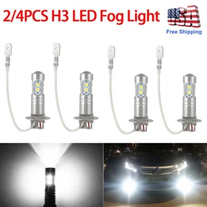 2/4PCS H3 LED Fog Light Bulb Conversion Kit Super Bright Canbus 6000K White 55W* - Picture 1 of 11