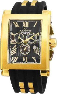 Reloj Aquaswiss 64XG008 tono dorado cronógrafo tanc para hombre esfera negra Foto 1 de 3