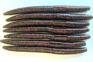 40 pk 5" Senko style-WATERMELON RED MAGNUM FLAKE-Soft Worms Bass SCENT SALT-USA - Picture 1 of 10