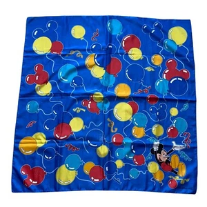 Vintage Mickey Mouse Ballon Schal Walt Disney Blau Made In Italy 31x31" - Bild 1 von 5