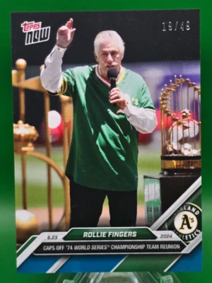 Rollie Fingers 2024 TOPPS NOW 336 Championship team reunion Blue /49 - Image 1 of 2