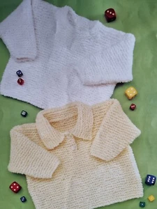 EASY KNITTING PATTERN CHUNKY 20- 26" ROUND AND COLLARED NECK (982) - Picture 1 of 2