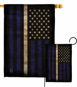 Thin White Line Garden Flag EMT Armed Forces Decorative Gift Yard House Banner - Picture 1 of 17