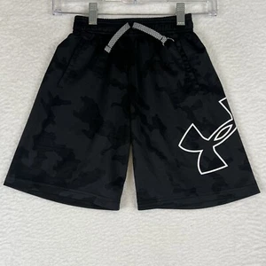 Under Armour Loose Heatgear Athletic Shorts Black Pockets Kids Youth Small - Picture 1 of 12