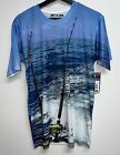 Get A Life Shirt Adult Small Fishing Marlin All Over Graphic Print Crew Mens