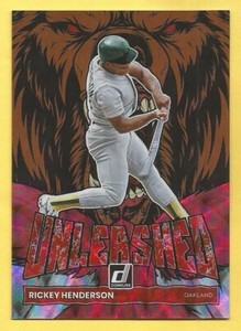 RICKY HENDERSON 2022 Donruss Unleashed Red #17 A's HOF'er #d 051/149