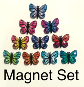#DQ Rainbow Color Butterflies Set Lot of 10 Refrigerator Fridge MAGNET - Picture 1 of 2