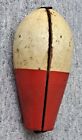 Vintage 3 Inch Unbranded Colorful Red & White Wood Fishing Bobber