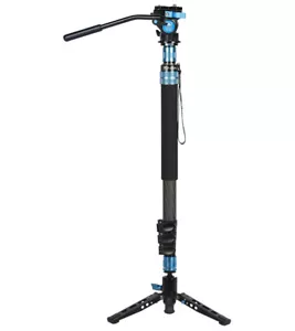 SIRUI P-424FS Carbon Fiber Camera Monopod w VA-5X Fluid Head Quick Release Plate - Picture 1 of 13