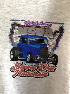 Anvil Henley Shirt Mens L Gray 40th Street Rod Nationals Car Show Short Sleeve - Picture 1 of 10