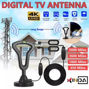 Amplificador de señal amplificada HDTV antena de TV digital interior 450-3600 millas 4K HD1080P - Imagen 1 de 16