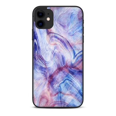 Envoltura de calcomanías de pieles para Apple iPhone 11 - púrpura mármol rosa azul remolino Foto 1 de 4