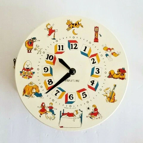 Vintage Haydon Toddletime Wall Clock Electric Mother Goose Nursery Clock Cover