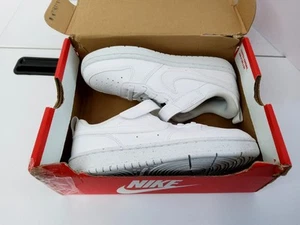 NIKE Boy's Sneaker Low Court Borough Low Recraft White White White Size 13.5C - Picture 1 of 10