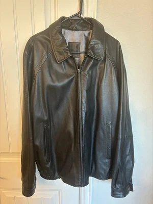 Chaqueta para hombre Robert Comstock vertical suave piel de cordero cuero cremallera completa talla XL Foto 1 de 4