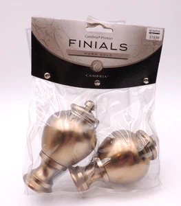 Cambria Premier Metal Apothecary Warm Gold Finial Set of 2 New 56348 WG Drapery - Picture 1 of 11