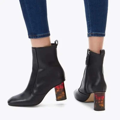 Ботинки Kurt Geiger London Stride 70 гладкая кожа черные размер 38 США 7,5 на каблуках - Изображение 1 из 4