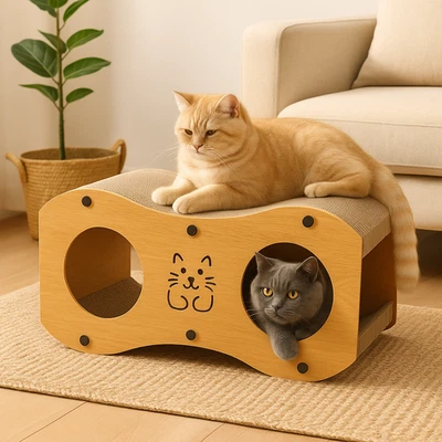 GARDENSKILL NEW Large Cat House Cat Scratcher Cardboard Lounge Bed Pet Cat Scratching Board