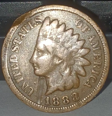 1888 Indian Head Extremely Rare Cud 8 over 7 Error - Image 1 of 3