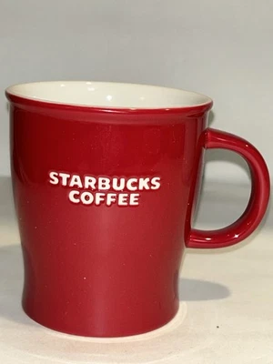 Taza de café Starbucks roja cerámica 2008 en relieve blanco interior 14 oz Foto 1 de 4