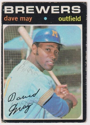 1971 Topps MLB #493 Dave May Brewers Orioles - Image 1 of 2
