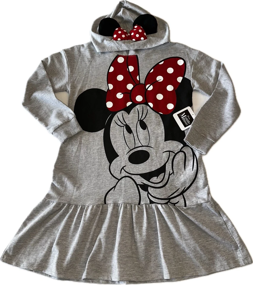 Vestido con Capucha Disney Gris Minnie Mouse Manga Larga Niñas Talla 10/12 Nuevo con Etiquetas Foto 1 de 1