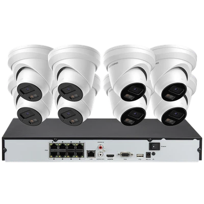 Hitosino Sistema de Cámara IP de 8 canales 8 MP Color Visión Nocturna Detección de Vehículos Humanos Lote Foto 1 de 4
