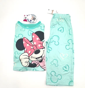 Disney Minnie Mouse Toddler Girls Pajamas 4T Aqua 2 Piece Sleepwear Set NWT - Picture 1 of 15