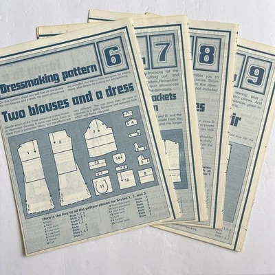 Vintage Designer Sewing Patterns Uncut Lot Of 4 Blouse Dress Jacket Skirt 70s - Image 1 of 4