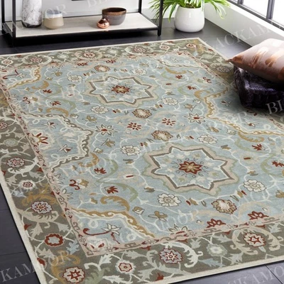 Womenarts New Leslie Premium Handmade Tufted Woolen Area Rugs & Carpet - Image 1 of 4