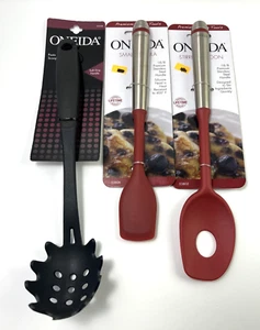 Oneida 3-teiliges Set in rot/silber und schwarz NEU Nudellöffel, Spatel, Löffel - Bild 1 von 12