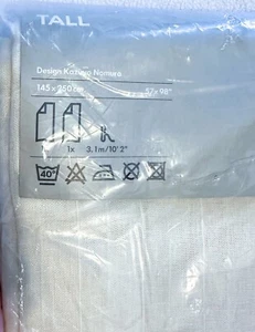 IKEA TALL 2 100% Linen Soft White Panels Kazuyo Nomura 57” x 98” New In Pkg 2006 - Picture 1 of 7