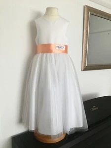 PEACH SILKY SATIN SASH IN ASSORTED WIDTHS AND LENGTHS *UK MADE/SELLER* - Picture 1 of 9