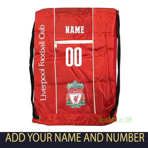 liverpool fc cinch bag sack soccer book backpack add your name and number new 2 Cover