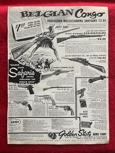 Vintage 1959 Print Ad Golden State Arms Corp Percussion Muzzleloading Shotguns - Picture 1 of 7